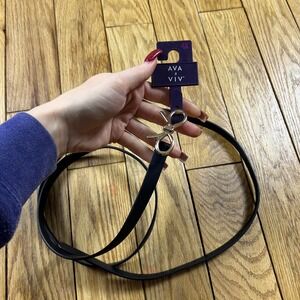 NEW AVA &‎ VIV Black Skinny Bow Belt Gold Buckle Plus Size 4X Fashion Accessory
